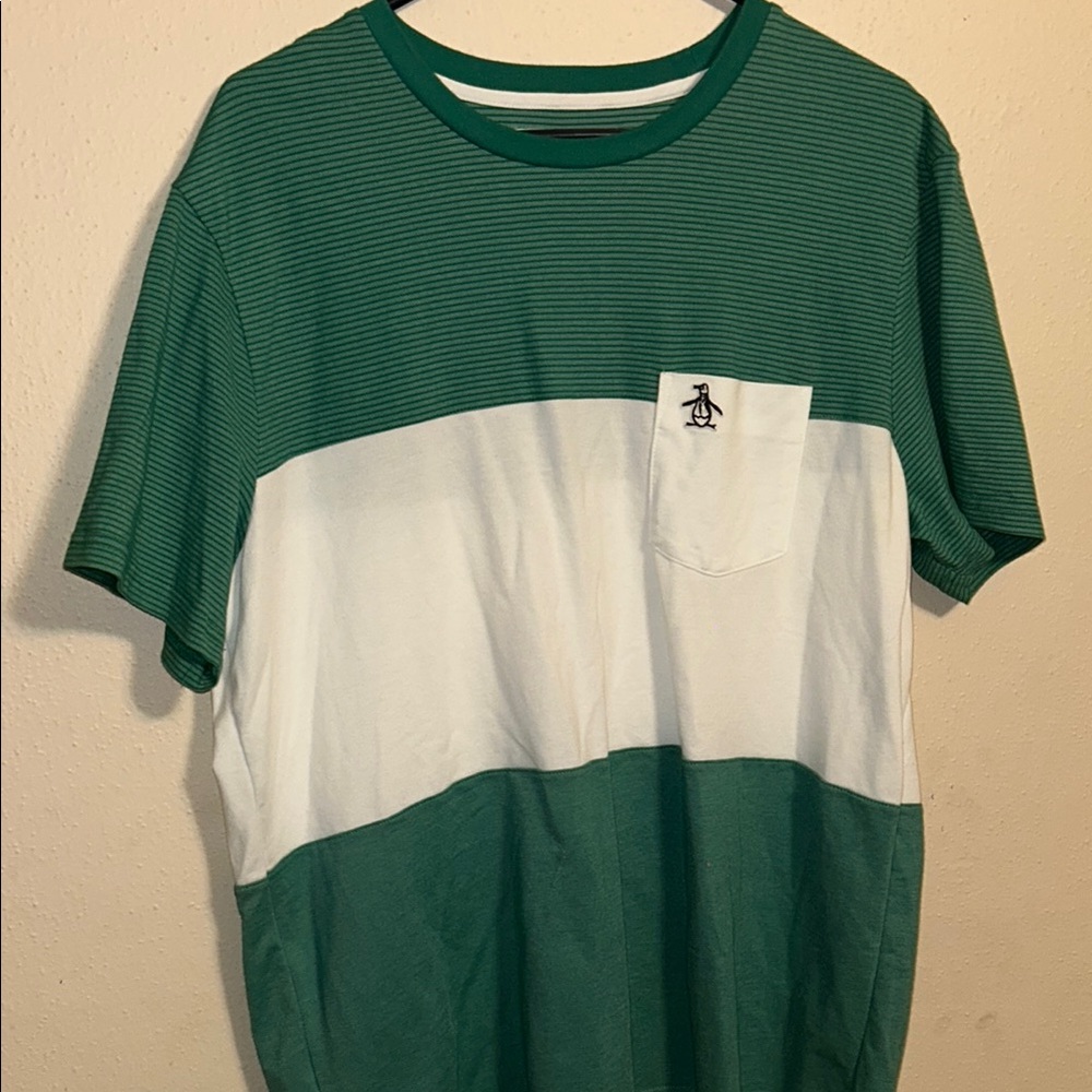 Original Penguin Green and White Short Sleeve Tee